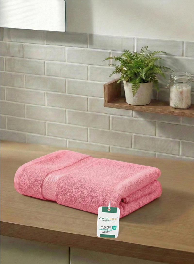كوتون هوم Cotton Home Premium Cotton Towel 40x70cm Hand Towel 600 GSM Quick Dry Highly Absorbent Thick Bathroom SoftTowels for Bath And Spa Lightweight, Quick Dry and Durable Pink - Image 1